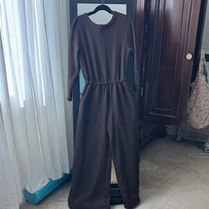 Free People Dark Brown Wide Leg Jumpsuit XS